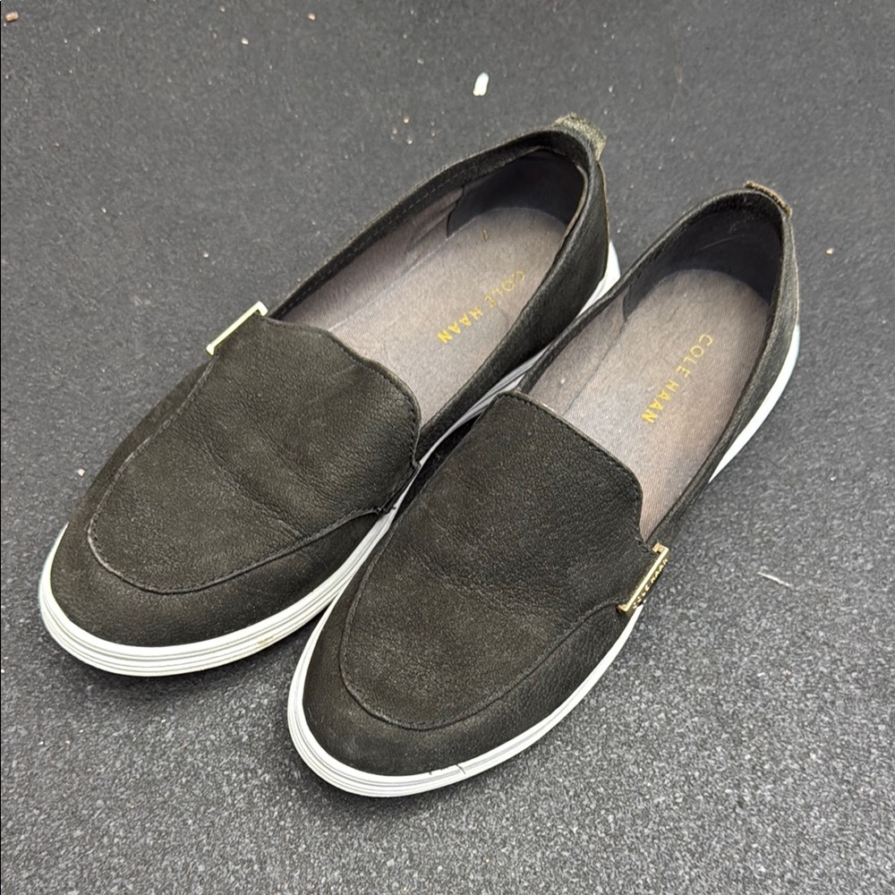 Cole Haan Black Loafers with Suede Finish